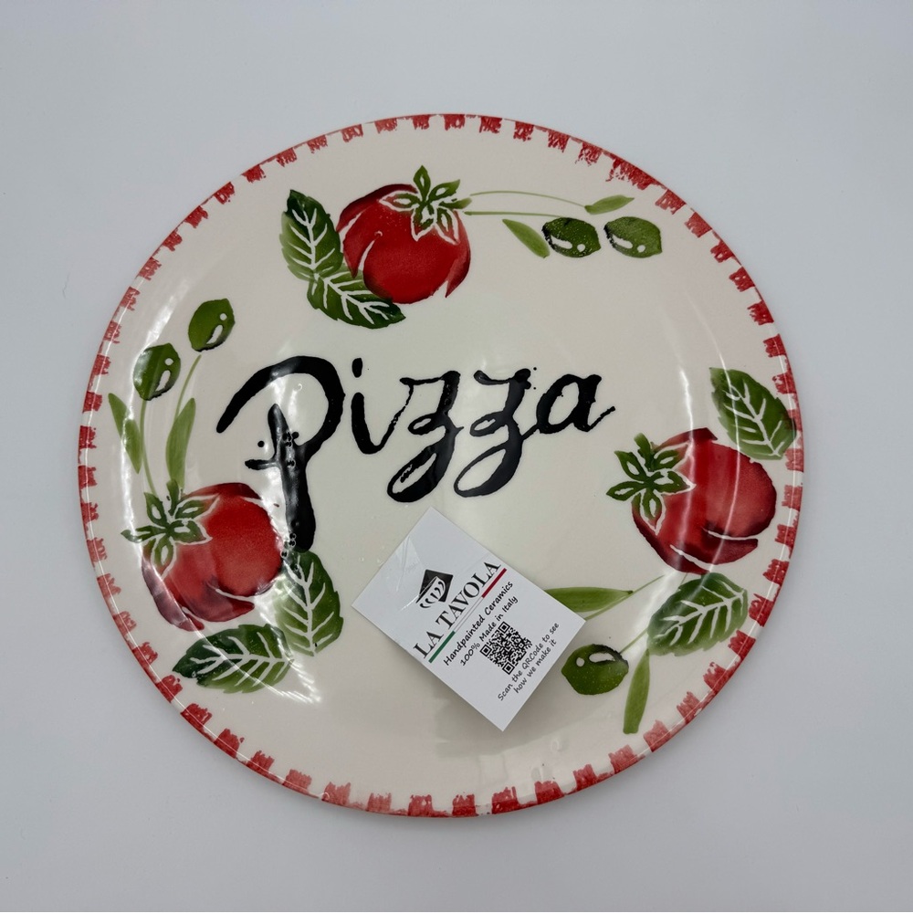 Red and Green La Tavola Pizza Plate